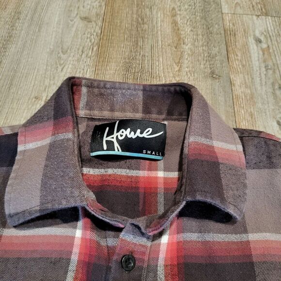 Howe Long Sleeved Tatical Plaid Flannel Button Up Shirt Men's Size Small - Picture 5 of 7